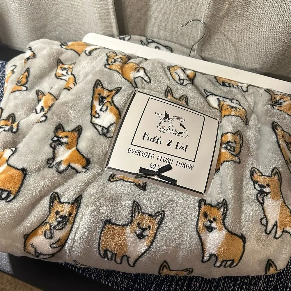 Corgi Oversized Fleece Throw Blanket